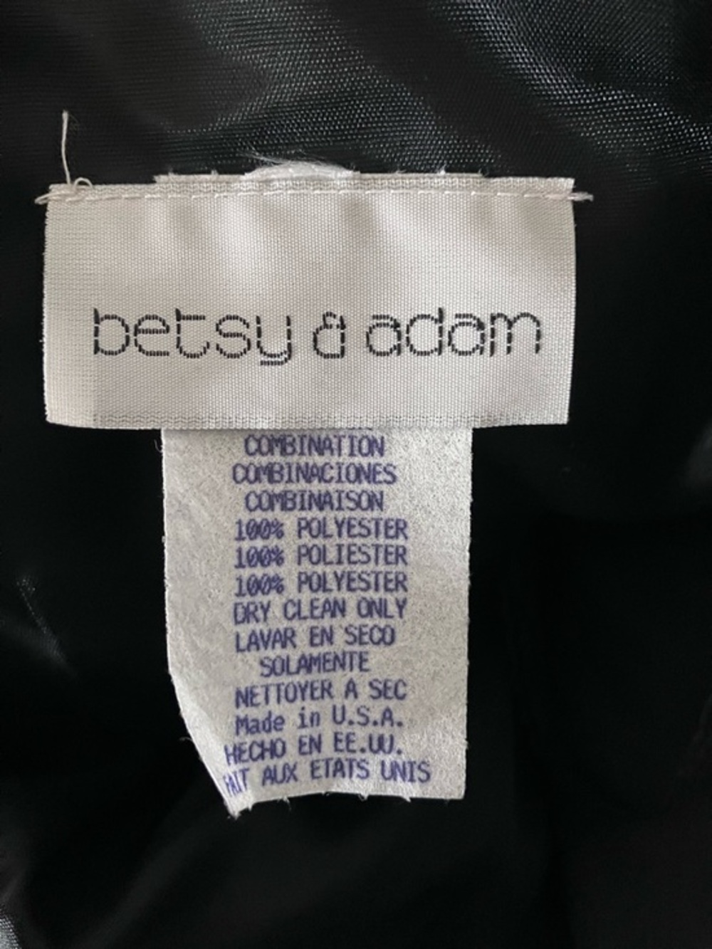 Vintage 80s Betsy & Adam Black Halter Cocktail Dress Ivory Collar Size 24w - Picture 5 of 5
